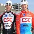 Die Gebr�der Schleck vor der ersten Etappe der Mallorca Challenge